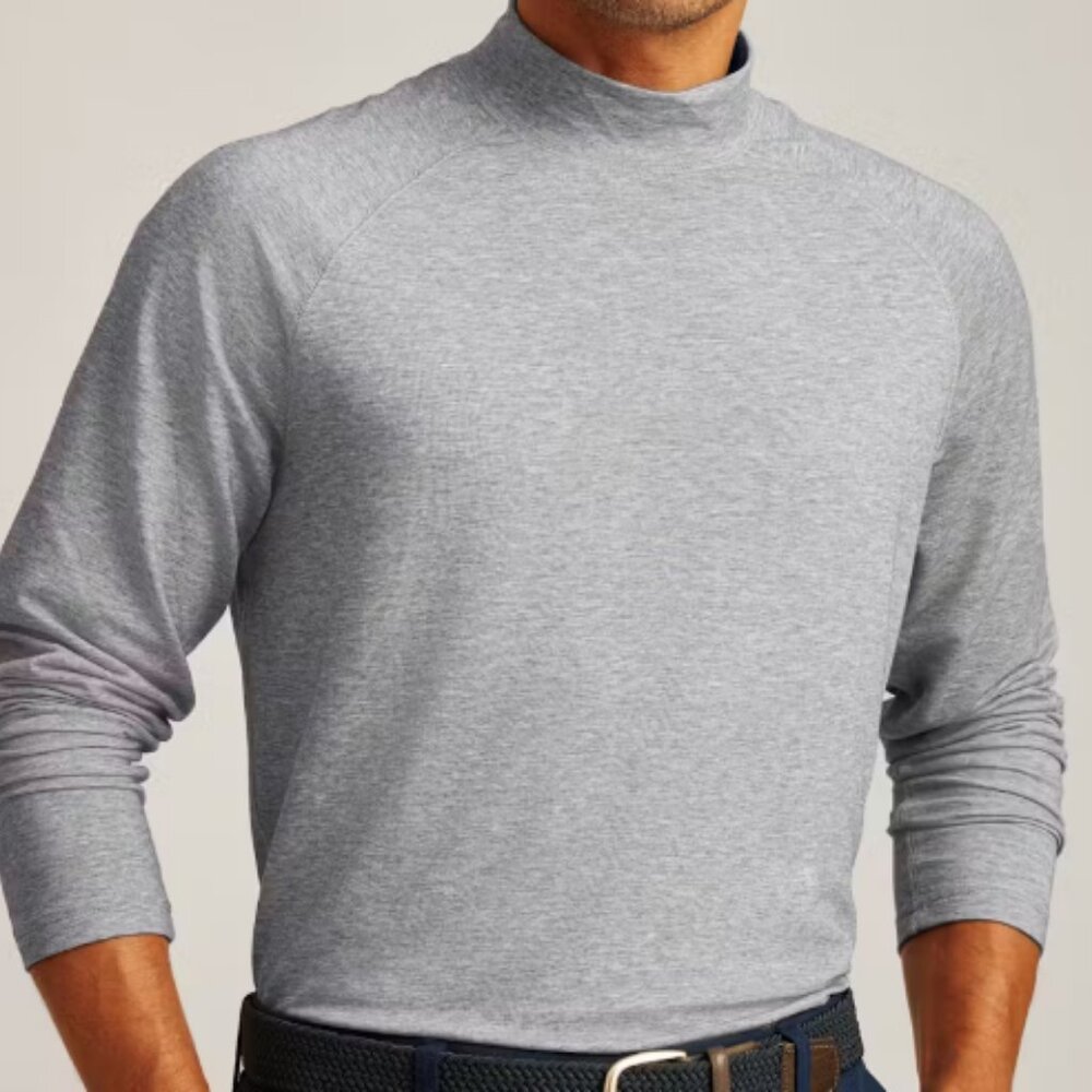 Bonobos Golf Gray Playthrough Mock Neck Long Sleeve Performance Pullover NWOT